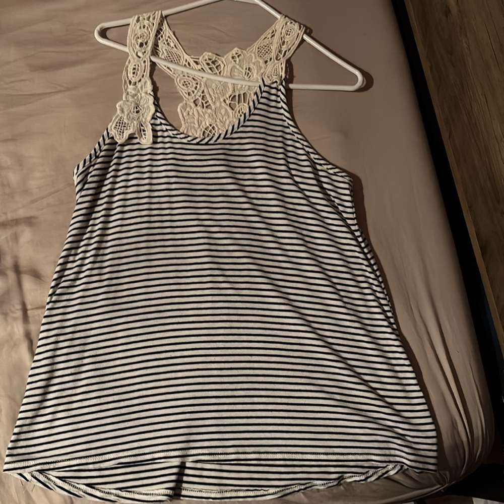 Brand- Wet Seal Size-XL Color- Navy Blue& White striped